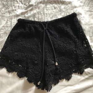 Black Lace Shorts